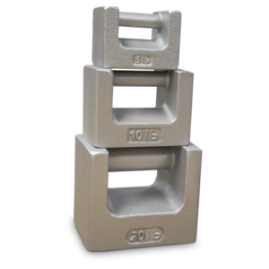 RICE LAKE Cast Iron Calibration Weights - Grip Handle and Nesting Slab Weights