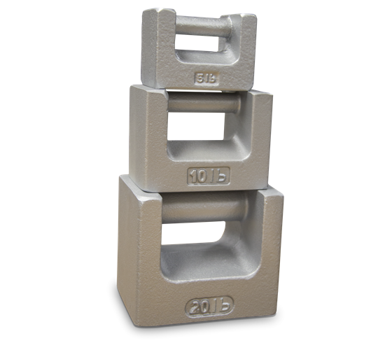 RICE LAKE Cast Iron Calibration Weights - Grip Handle and Nesting Slab Weights