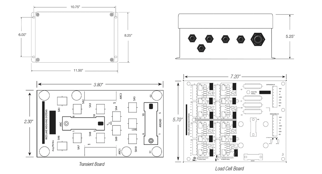 JB8SPT TuffSeal Signal Trim Junction Box Dimensions