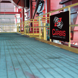 Baghouse - inside rails and catwalks.