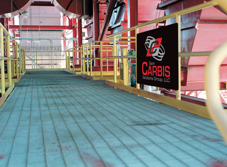 Baghouse - inside rails and catwalks.