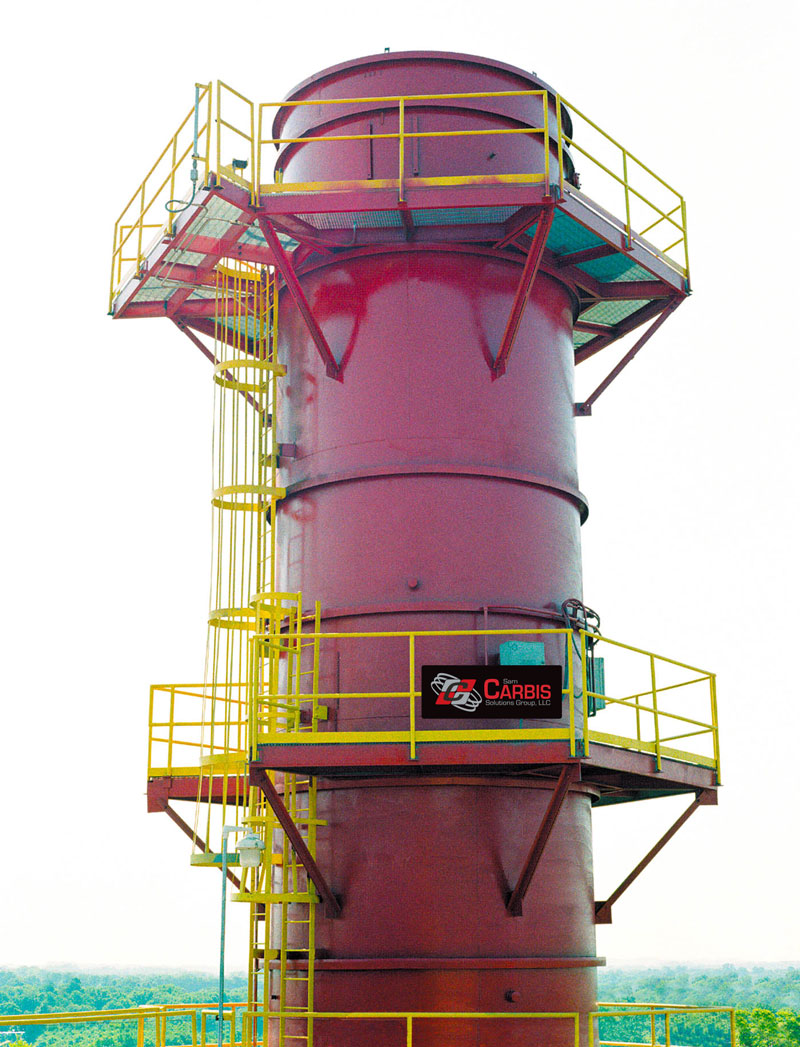 Baghouse top of stack.
