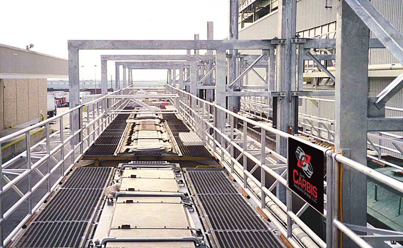Railcar handrails.