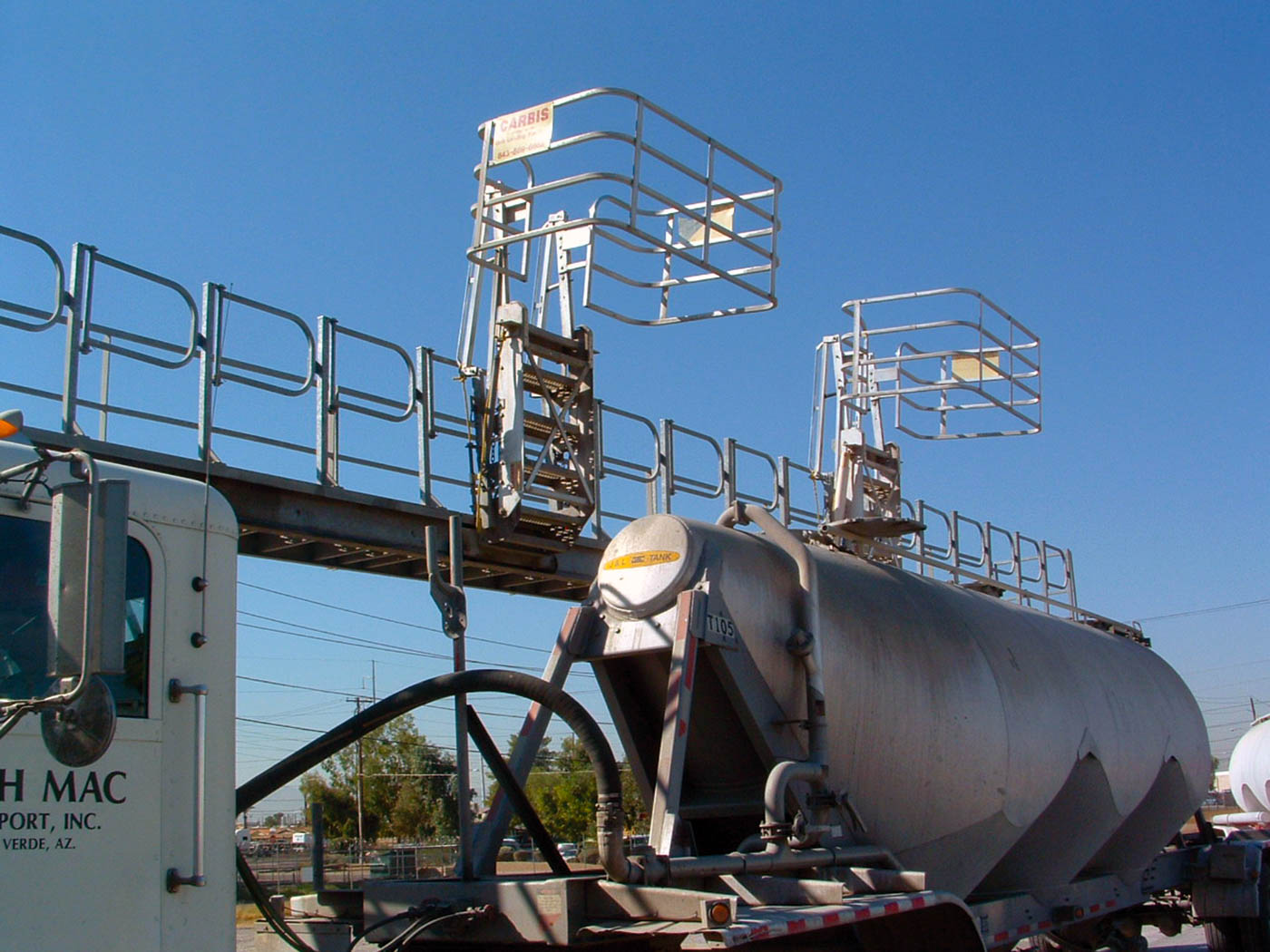 Swing gates on a loading platform.
