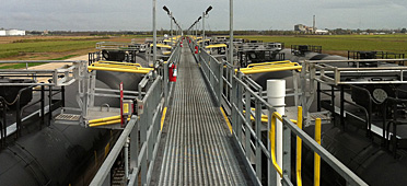 A unit train enclosure from the catwalk view.