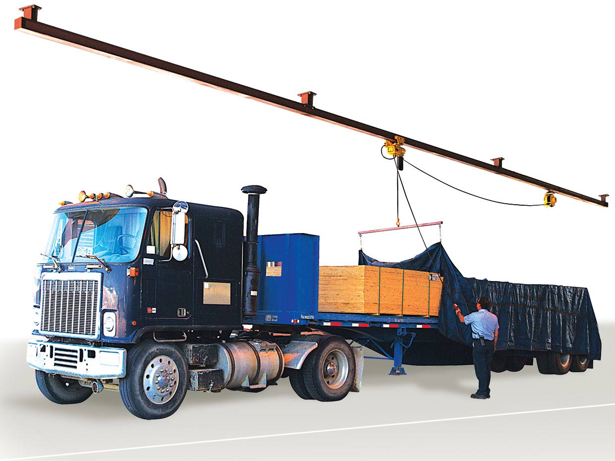 Flatbed Operations Overhead Tarping.