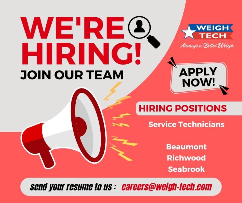 We're hiring! Join our team. Hiring for service technicians.