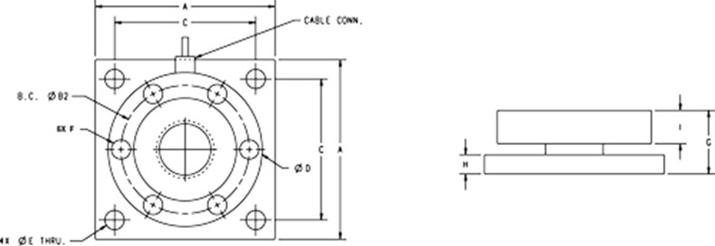 RL9000TWM Series specification diagram for 250,000 to 450,000 lb Dimensions